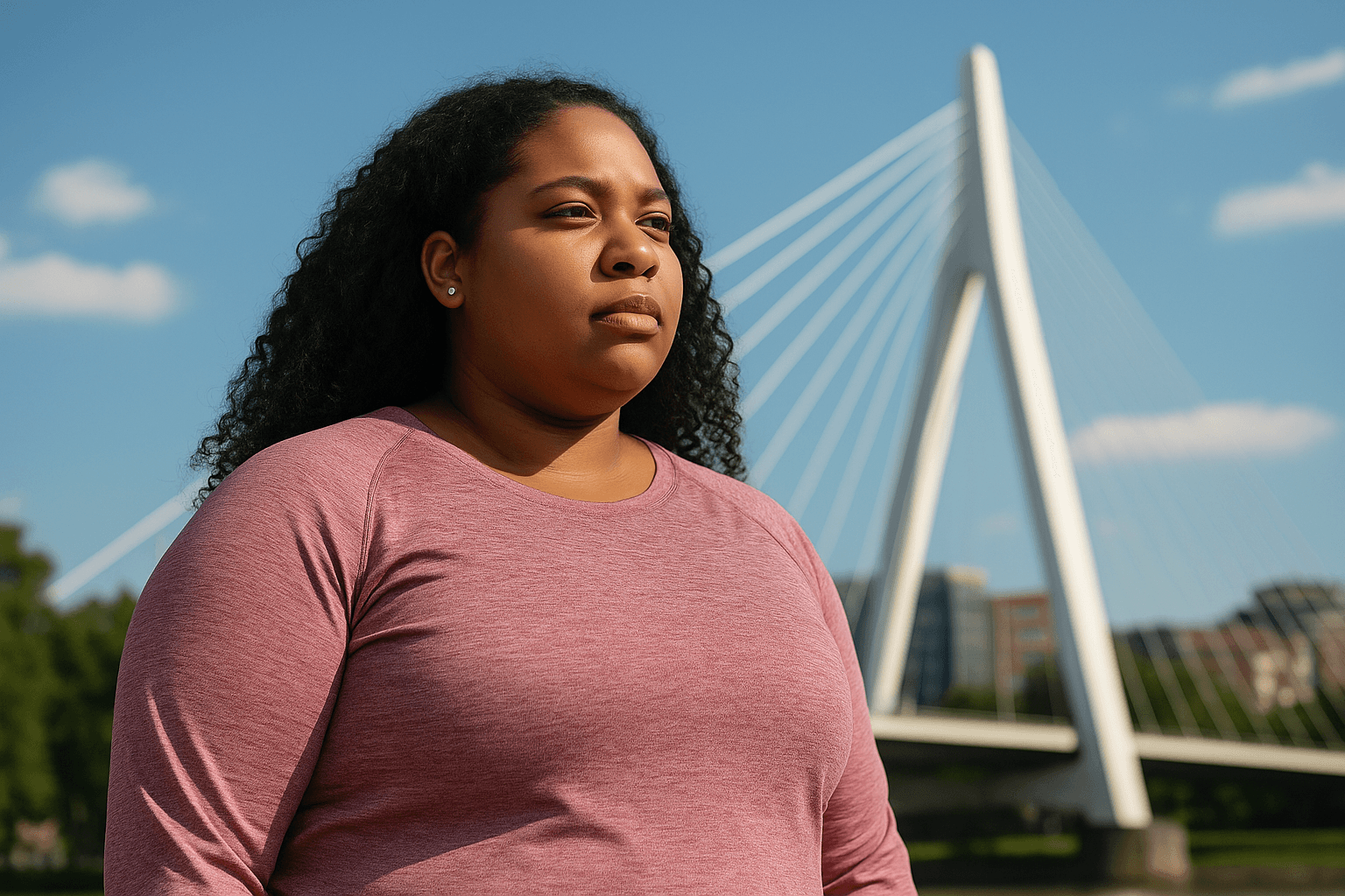 Person looking out at a sunrise, representing a new beginning.