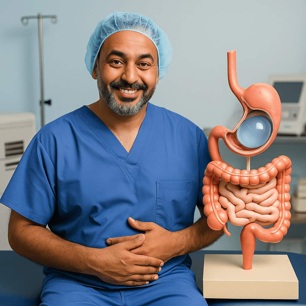 Illustration of a Gastric Balloon in the stomach